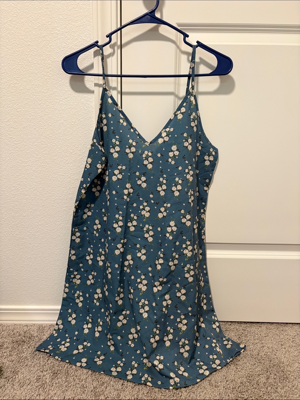 Light Blue Floral Slip Dress
